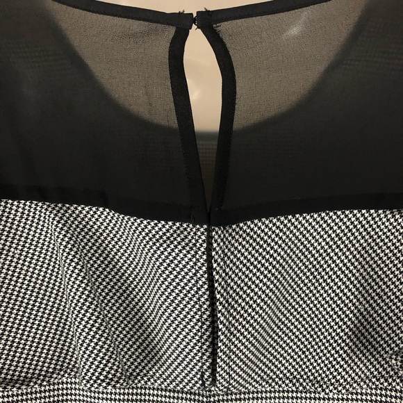 DRESS - Women's BCBGeneration Black/White Houndstooth Ruffle Sleeve Mini Dress. - Picture 12 of 16